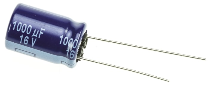 Panasonic 1000μF Aluminium Electrolytic Capacitor 16V dc, Radial, Through Hole - ECA1CM102