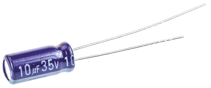 Panasonic 10μF Aluminium Electrolytic Aluminium Electrolytic Capacitor 35V dc, Radial, Through Hole - ECA1VM100