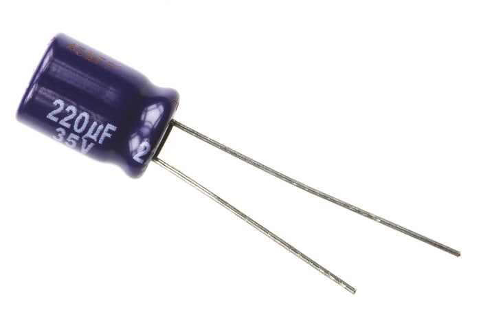 Condensateur électrolytique aluminium Panasonic série M-A, Aluminium électrolytique 220μF, 35V c.c.