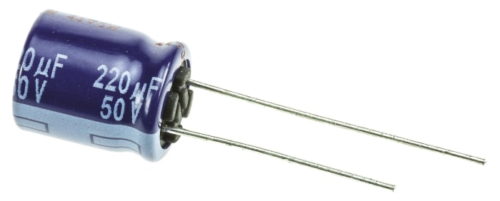 Panasonic 220μF Aluminium Electrolytic Aluminium Electrolytic Capacitor 50V dc, Radial, Through Hole - ECA1HM221