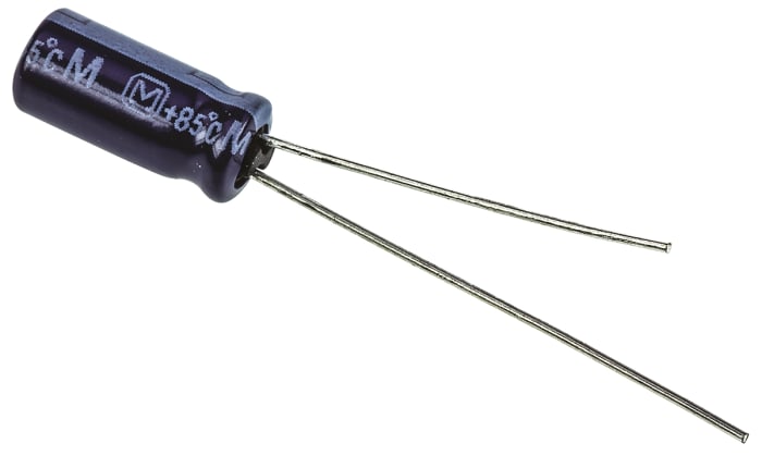 Panasonic 2.2μF Aluminium Electrolytic Capacitor 100V dc, Radial, Through Hole - ECA2AM2R2
