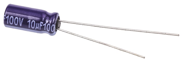 Panasonic 10μF Aluminium Electrolytic Capacitor 100V dc, Radial, Through Hole - ECA2AM100