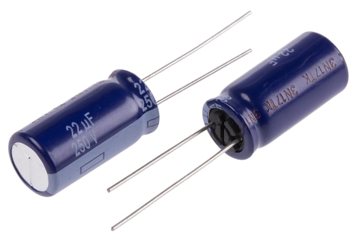 Panasonic 22μF Aluminium Electrolytic Capacitor 250V dc, Radial, Through Hole - ECA2EM220
