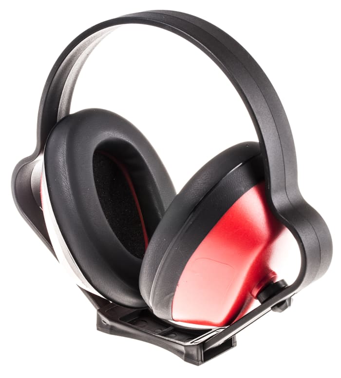 JSP Ear Defender with Headband, 25dB, Red