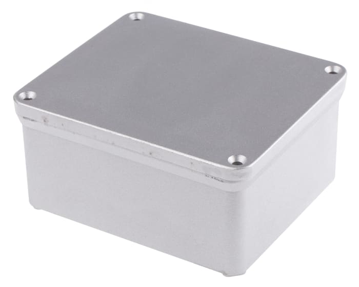 RS PRO Silver Die Cast Aluminium Enclosure, IP65, Silver Lid, 160 x 135 x 81mm