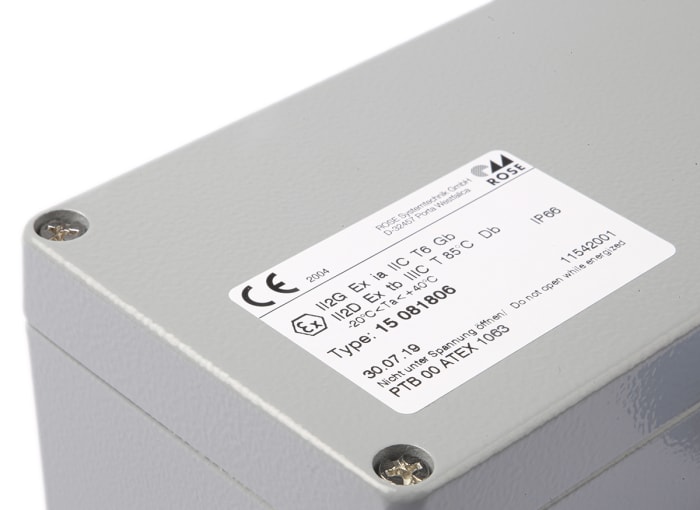 15081806.8 Rose Rose Ex Aluminium Series Grey Aluminium Junction Box