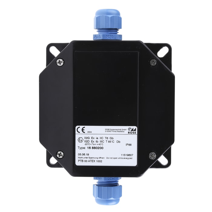 16880200.8 Rose Rose Black Polyester Junction Box, IP66, 6 Terminals