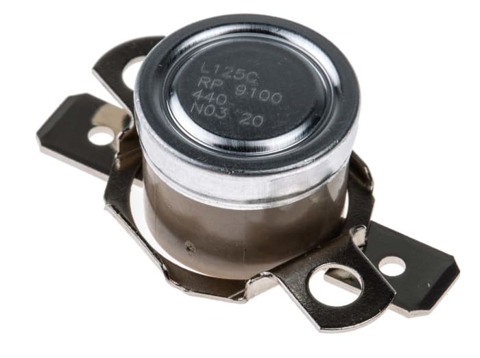 Honeywell Bi-Metallic Thermostat, Opens at +125°C, Closes at +110°C, +186°C Max, NC, Automatic Reset
