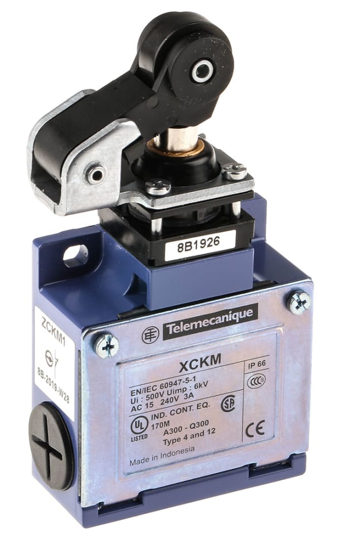 Telemecanique Sensors OsiSense XC Series Plunger Limit Switch, NO/NC, IP66, DP, Zinc Alloy Housing, 240V ac Max, 10A Max