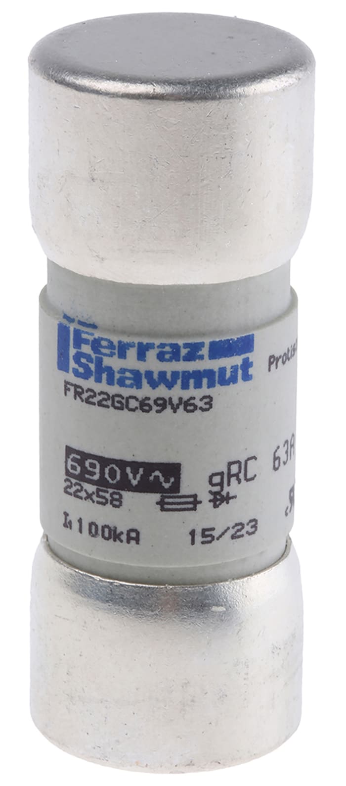 Mersen 63A Cartridge Fuse, 22.2 x 58mm