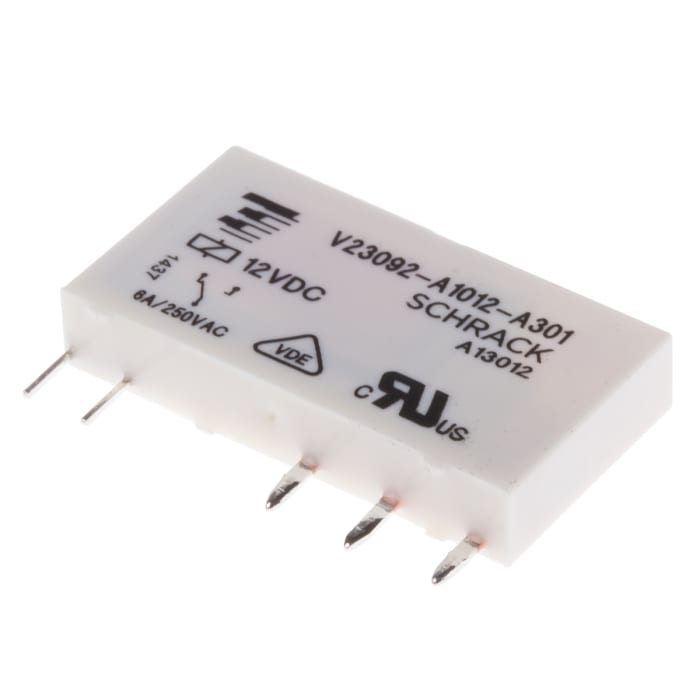 Výkonové relé SPDT Montáž na PCB 12V dc SNR