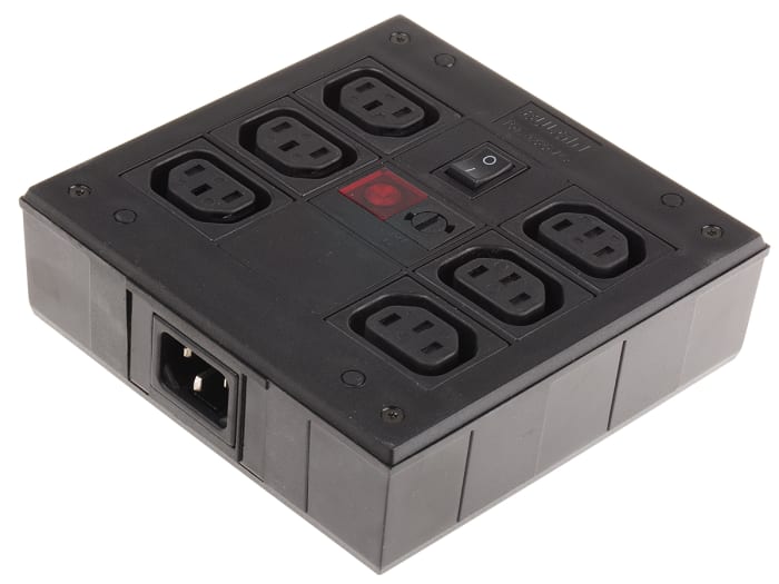 Bulgin IEC C13 6 Gang Power Distribution Unit, Filtered, 250 V ac, Fused