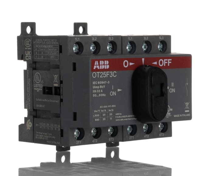 1SCA104863R1001 OT25F3C ABB | ABB 3-Pole Base Changeover Switch -, IP20 ...