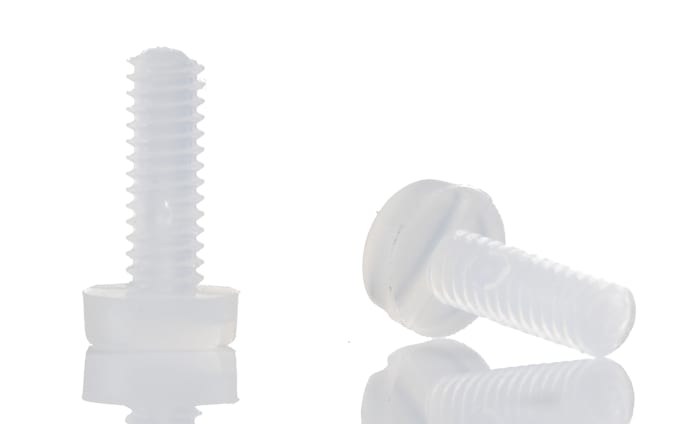 RS PRO Slot Cheese Head Nylon Machine Screw DIN 84 x 6.0mm