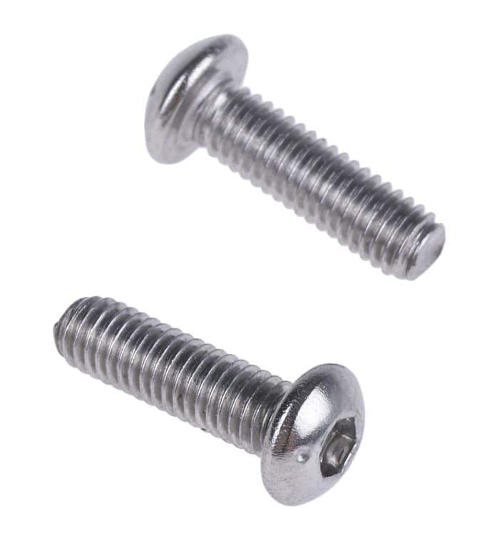 RS PRO Stainless Steel Hex Socket Button Screw, ISO 7380, M3 x 10mm