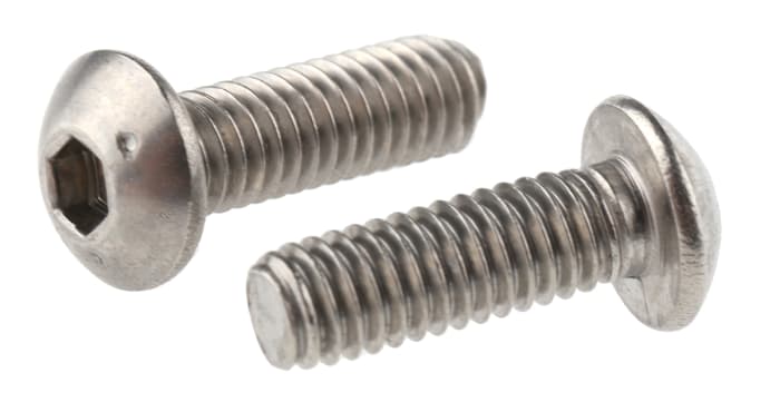 RS PRO Stainless Steel Hex Socket Button Screw, ISO 7380, M4 x 12mm