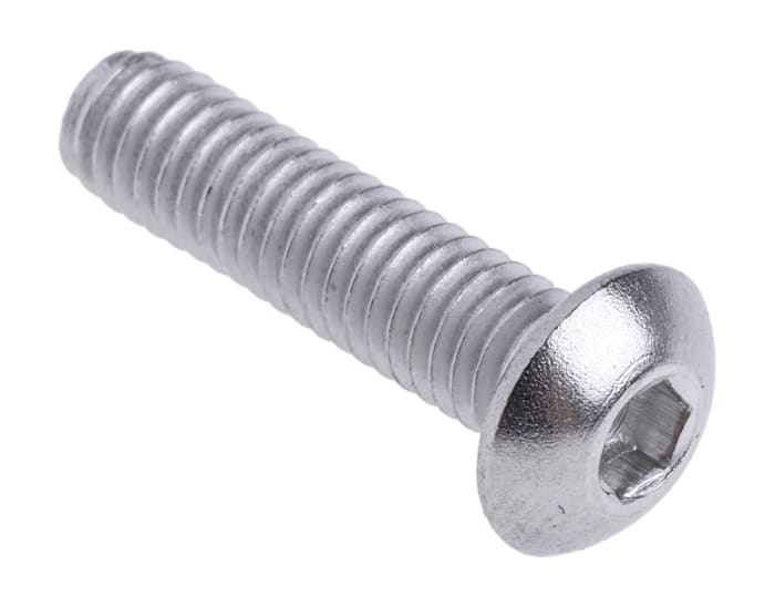 Tornillo Allen de botón RS PRO, M4 x 16mm, paso de rosca 0.7mm, de Acero Inoxidable