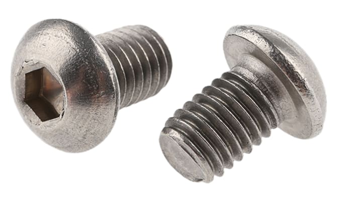 RS PRO Stainless Steel Hex Socket Button Screw, ISO 7380, M8 x 12mm