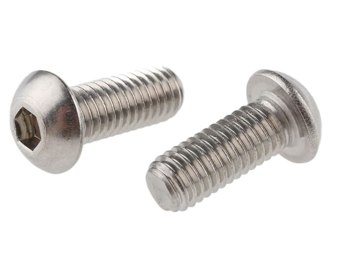 RS PRO Stainless Steel Hex Socket Button Screw, ISO 7380, M8 x 20mm
