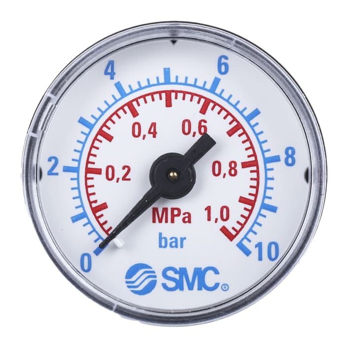 K81040 SMC SMC Dial Pressure Gauge 10bar, K81040, UKAS, 0bar min. 1926289 RS Components