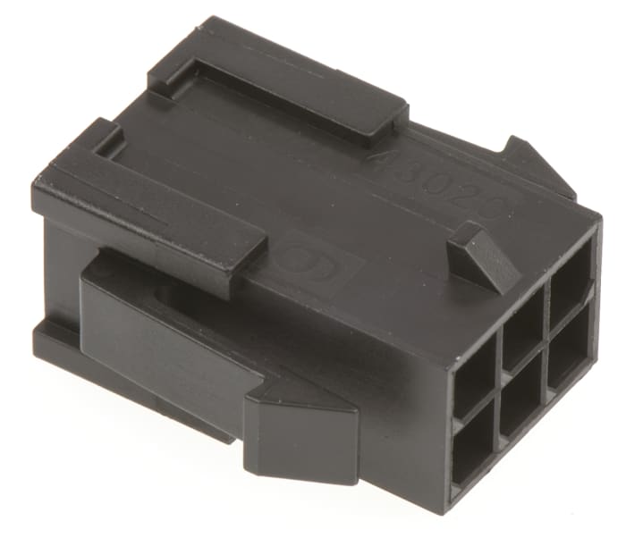 6 way dual row panel mount plug,5A 3mm