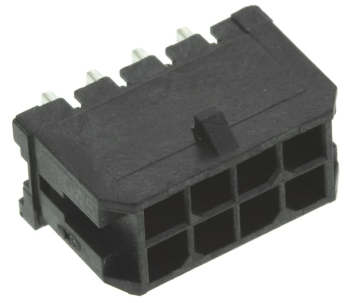 Molex Micro-Fit 3.0 Series Right Angle Through Hole PCB Header, 8 Contact(s), 3.0mm Pitch, 2 Row(s), Shrouded
