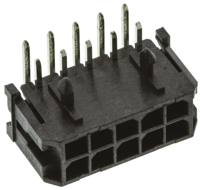 Molex Micro-Fit 3.0 Series Right Angle Through Hole PCB Header, 10 Contact(s), 3 mm Pitch, 2 Row, Shrouded