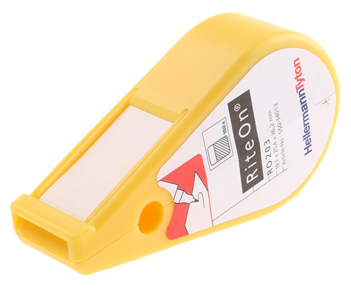 HellermannTyton RiteOn Self Laminating Cable Marker Kit, Clear, White, Pre-printed "0 → 9", 9.1 → 18.1mm