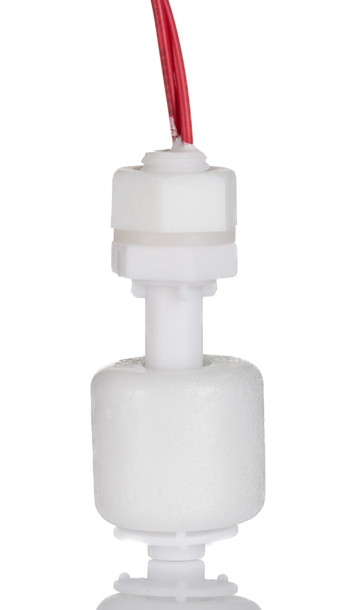 RS PRO Vertical Mounting Polypropylene Float Switch, Float, 350mm Cable, NO, 200V ac Max, 200V dc Max