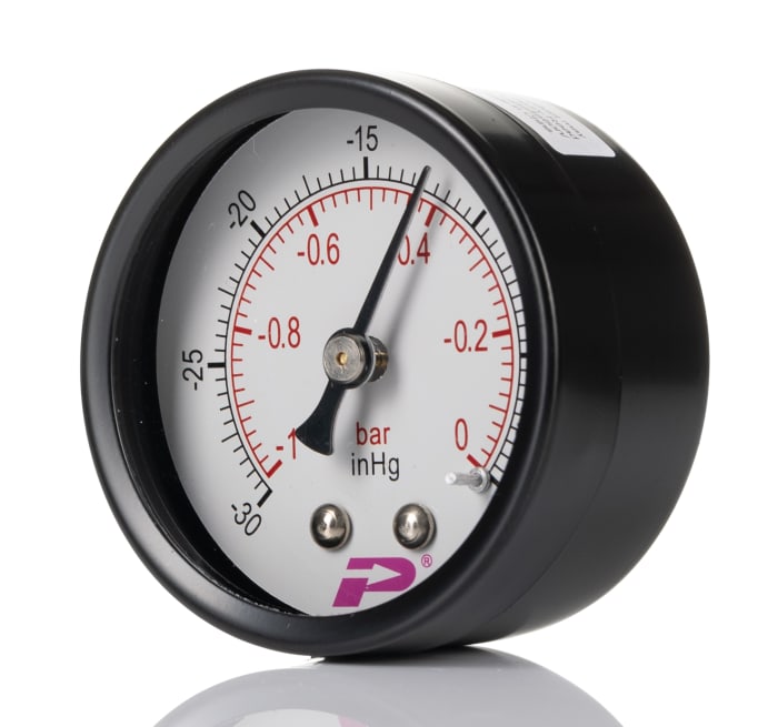 RS PRO BSP 1 4 Analogue Vacuum Gauge 0bar Back Entry 1bar min