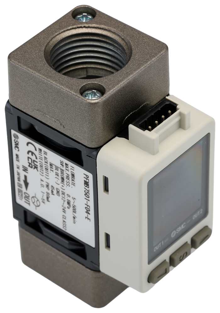 SMC PFMB7 Series Flow Controller, 500 L/min, PNP Open Collector Output, 12 → 24 V
