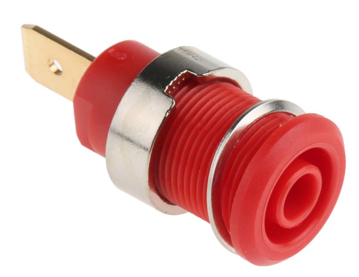 Conector Banana Hembra 4mm Rojo