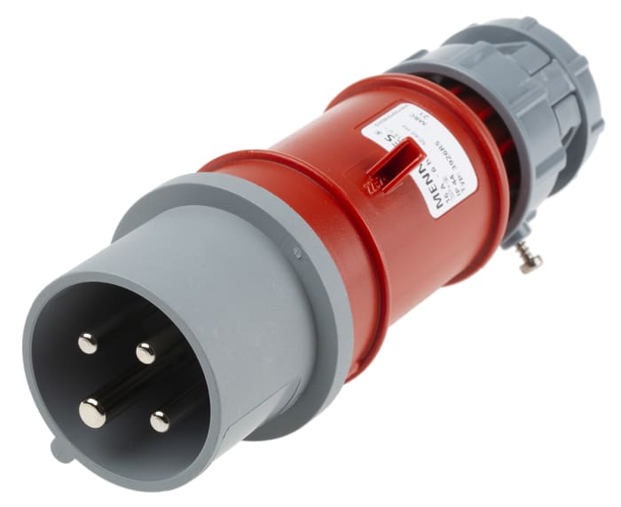 Connecteur industriel MENNEKES PowerTOP Mâle, 4P, 16A, 400 V, Montage sur câble