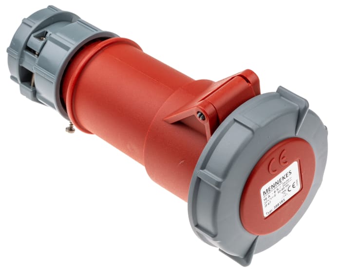MENNEKES, PowerTOP IP67 Red Cable Mount 3P + N + E Industrial Power Socket, Rated At 16A, 400 V