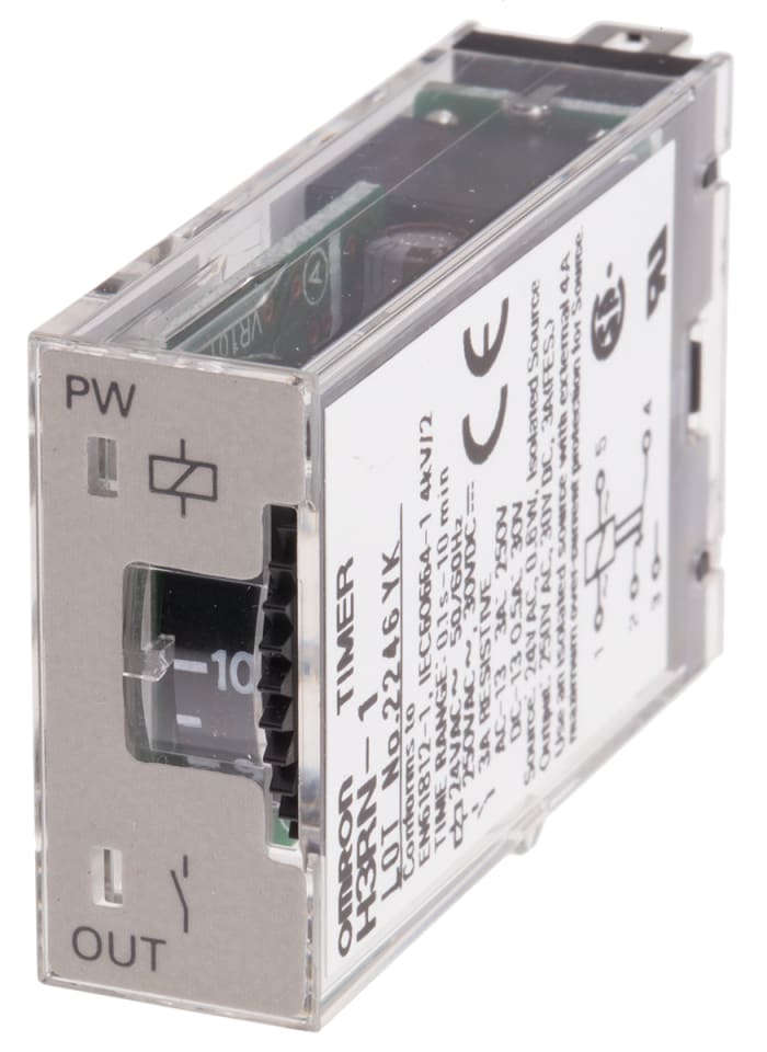 Omron H3RN Series Plug In Timer Relay, 24V ac, 1-Contact, 0.1 s → 10min