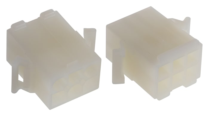 Molex STANDARD .093"" Series Straight Panel Mount Housing Plug, 6 Contact(s), 6.7mm Pitch, 2 Row(s)