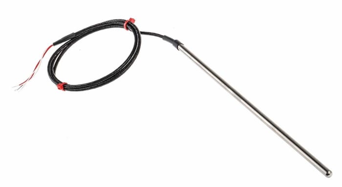Capteur RTD PT100 RS PRO, Ø 6mm, L.250mm + 1m, +250°C max, Raccord dénudé