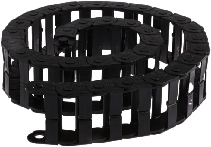 Igus E14, e-chain Black Cable Chain - Flexible Slot, W62 mm x D25mm, L1m, 48 mm Min. Bend Radius, Igumid NB