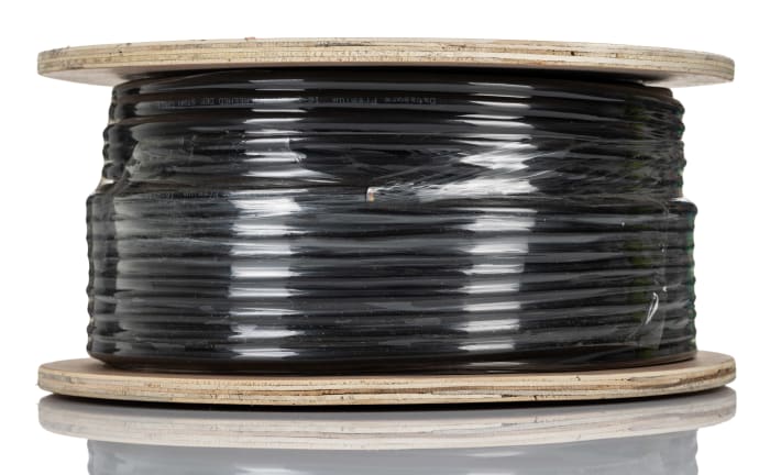 RS PRO Multi-Core Industrial Cable, 4 Cores, 0.5 mm² 20 AWG, Unscreened, 100 m, Black Polyvinyl Chloride Sheath