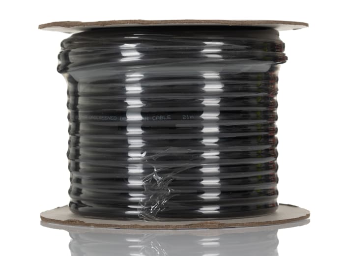 RS PRO Multicore Industrial Cable, 6 Cores, 0.5 mm², DEF STAN, Unscreened, 25m, Black PVC Sheath