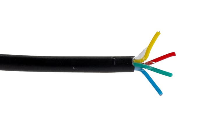 Câble multiconducteur RS PRO, 4 x 0,22 mm², gaine en PVC, Noir, 100m