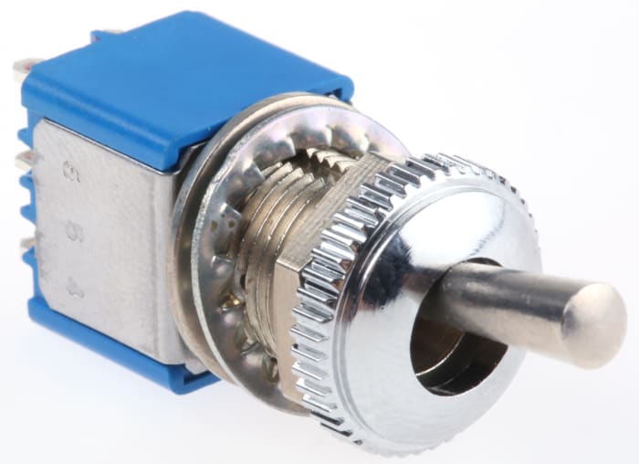 APEM Toggle Switch, Panel Mount, On-On, DPDT, Solder Terminal