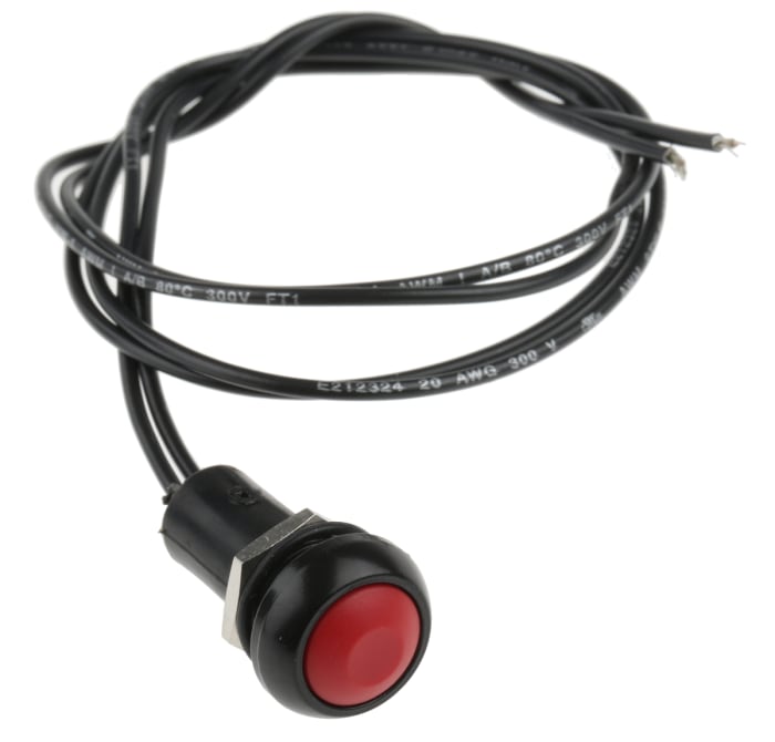 APEM Push Button Switch, Momentary, Panel Mount, 13.6mm Cutout, SPST, 48V ac, IP67