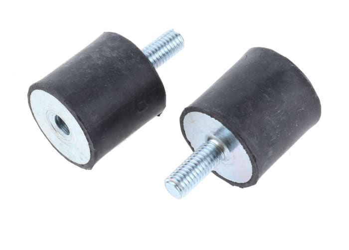 Support anti-vibrations Fibet M8 x 20 mm FIBET Bobine mâle à femelle 67.2 daN en Acier Zingué, Caoutchouc à base de