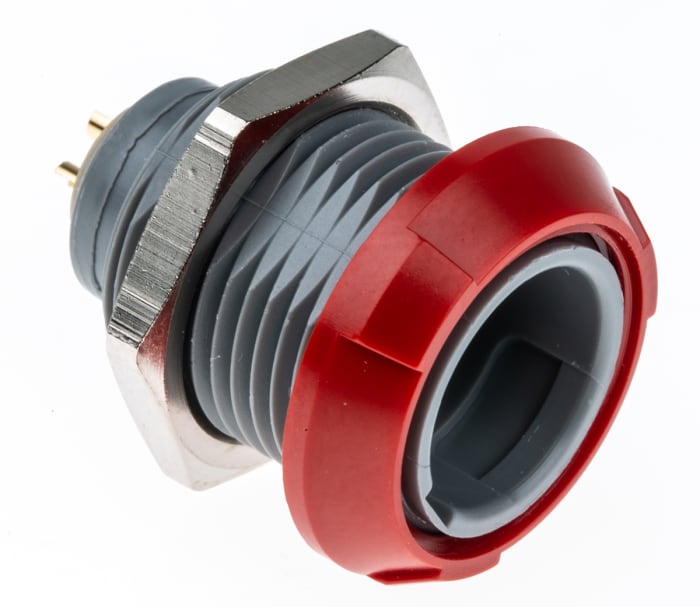 LEMO Circular Connector, 2 Contacts, Panel Mount, Socket, Female, IP50, Redel P Series