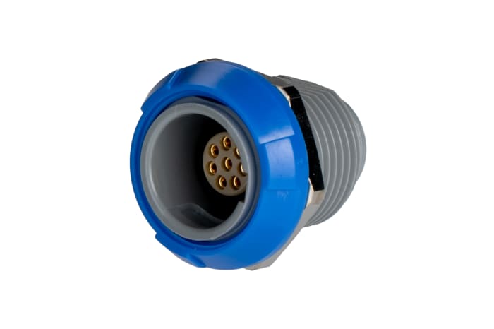 LEMO Circular Connector, 8 Contacts, Panel Mount, Socket, Female, IP50, Redel P Series