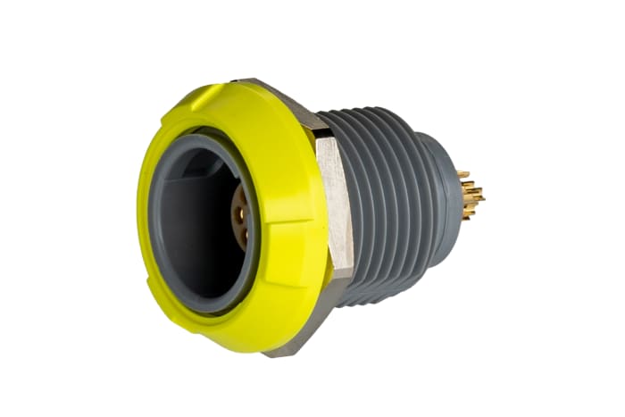 LEMO Circular Connector, 8 Contacts, Panel Mount, Socket, Female, IP50, Redel P Series