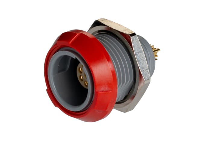 LEMO Circular Connector, 8 Contacts, Panel Mount, Socket, Female, IP50, Redel P Series
