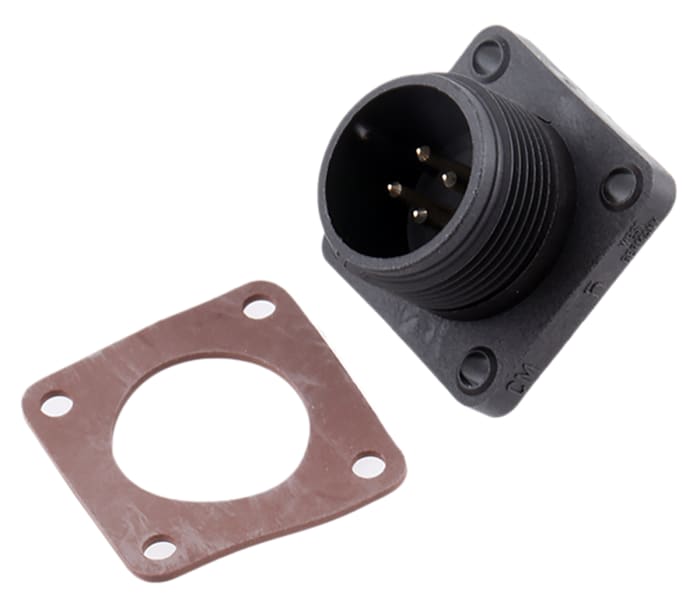 Hirschmann 4 Way Panel Mount MIL Spec Circular Connector Receptacle, Pin Contacts, Screw Coupling, MIL-DTL-5015