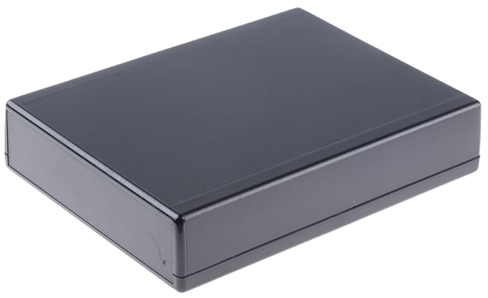 RS PRO Black ABS Enclosure, Black Lid, 184.15 x 139.69 x 38.1mm
